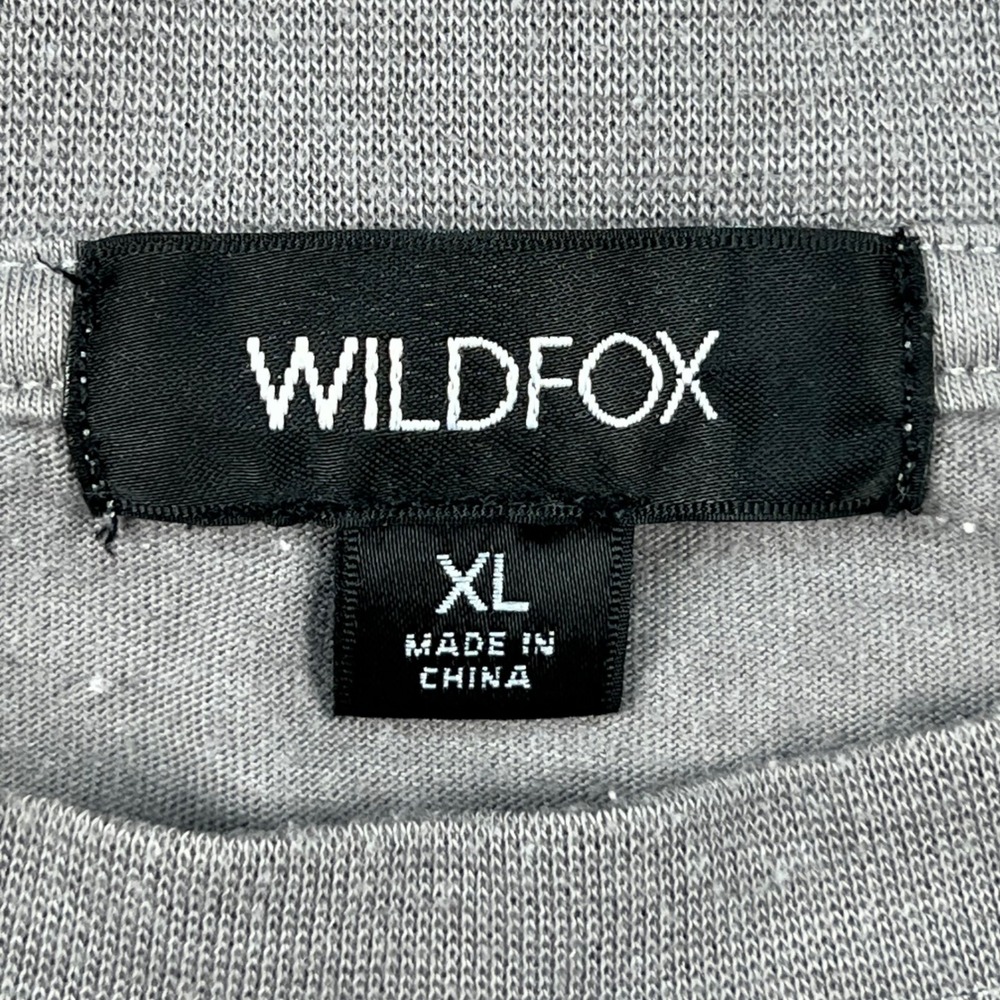 Wildfox Bonjour Ami Grey Graphic T-Shirt XL WF005285 Short Sleeve Cotton Blend - Picture 2 of 7
